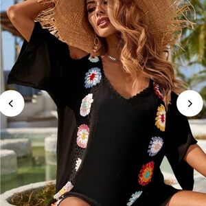 Black Crochet Swimsuit Cover-Up